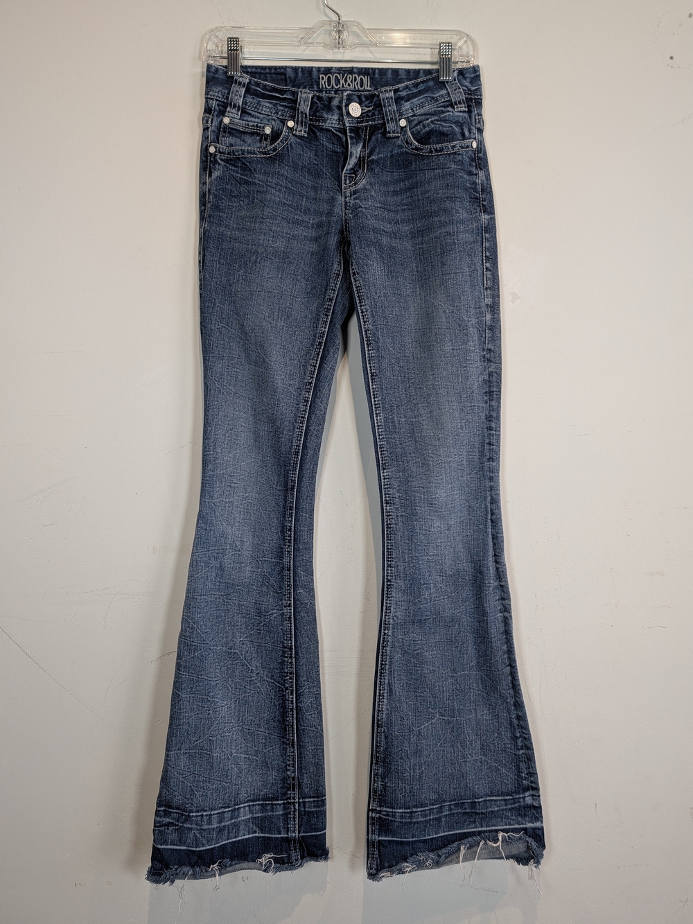 Rock & Roll Cowgirl Trouser With Wide Flare Jeans, Size 26x36